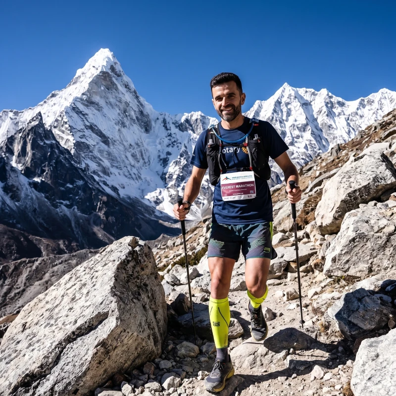 Aggelakakis at the Roof of the World Everest Marathon 2026